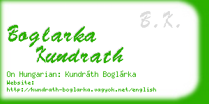 boglarka kundrath business card