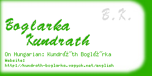 boglarka kundrath business card